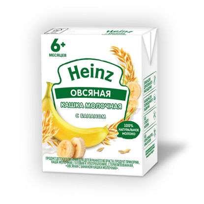 Изображение 0633 Каша молочн. жидкая 200 г Heinz овсяная с бананом т/пак