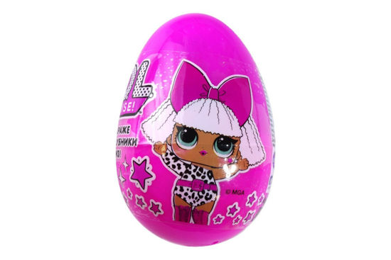 Изображение Пластиковое яйцо с сахарным драже со вкусом клубники и игрушкой, ТМ "L.O.L. Surprise!", 6*24 10