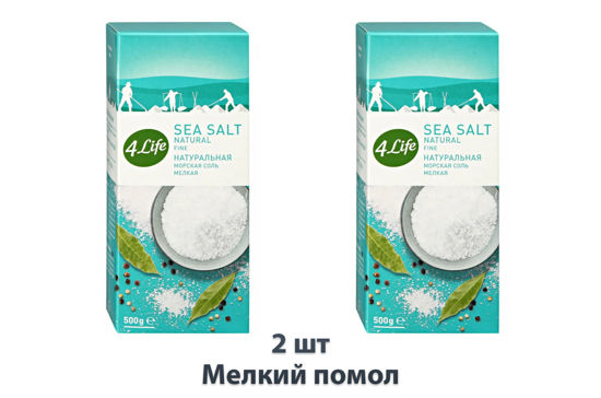 Изображение Соль морская крупная йодированная 500г, кар.пачка, 4life